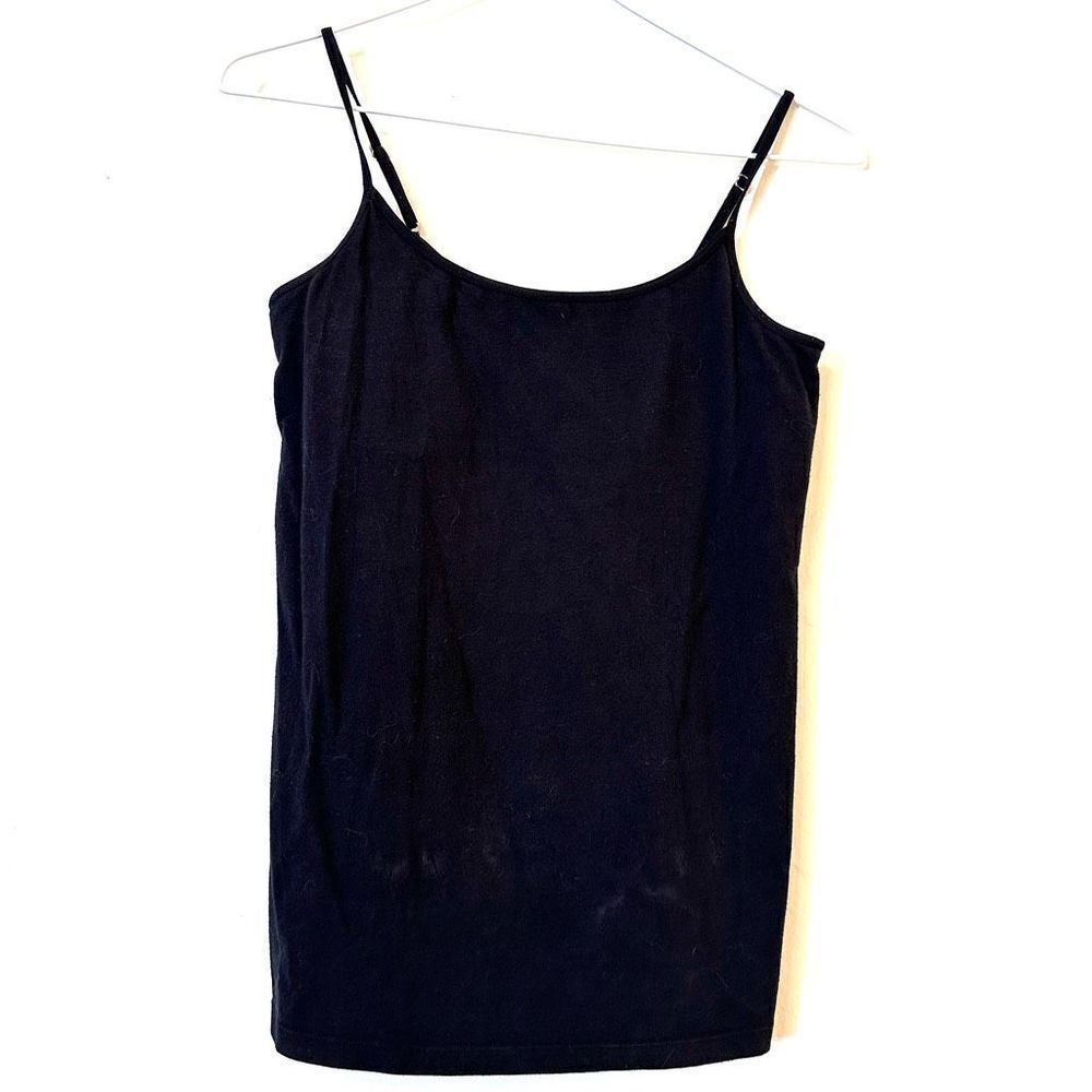 Mimi Maternity Adjustable Strap Scoop Neck Cami Top Black Small
